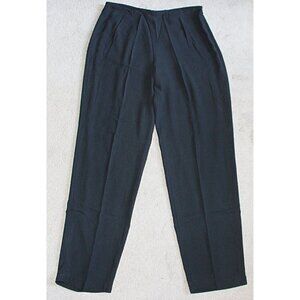 Eileen Fisher - Silk Georgette Crepe Side Zip Pants, Black, Medium